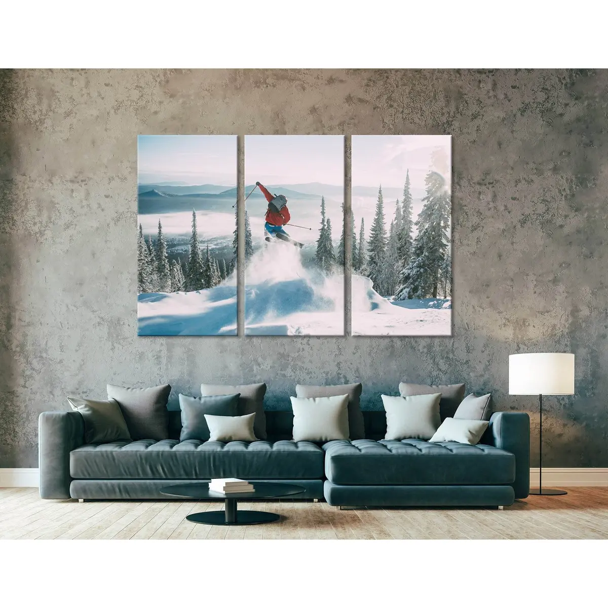 Skier Jump №04450 Ready To Hang Canvas Print 5