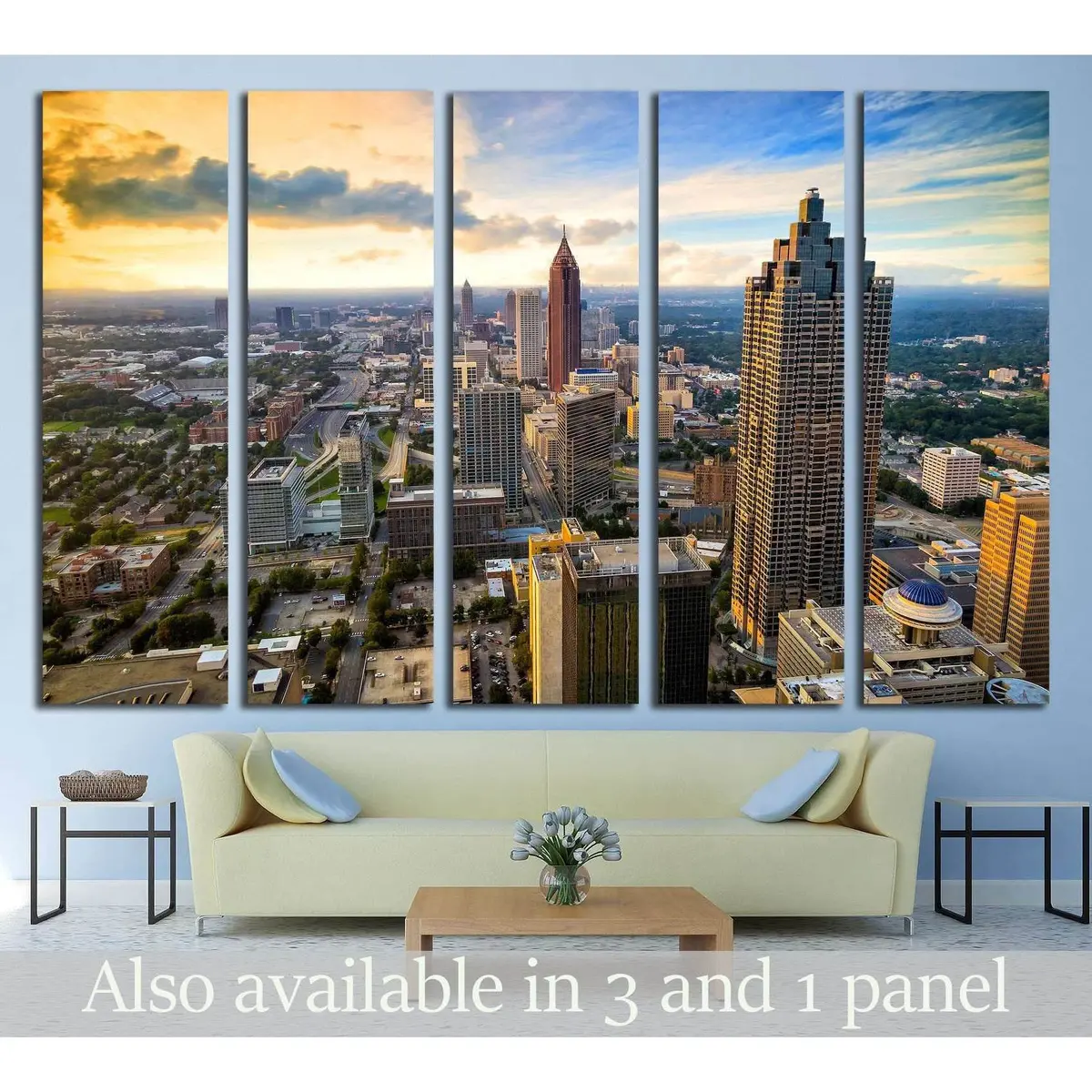 Atlanta Downtown Skyline Canvas Wall Art – Ready-to-Hang Print