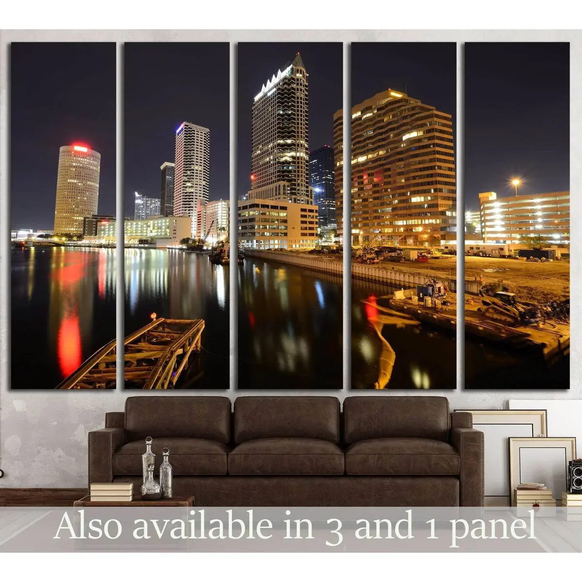 Tampa Downtown Skyline Canvas Wall Art – Ready-to-Hang Print #1667