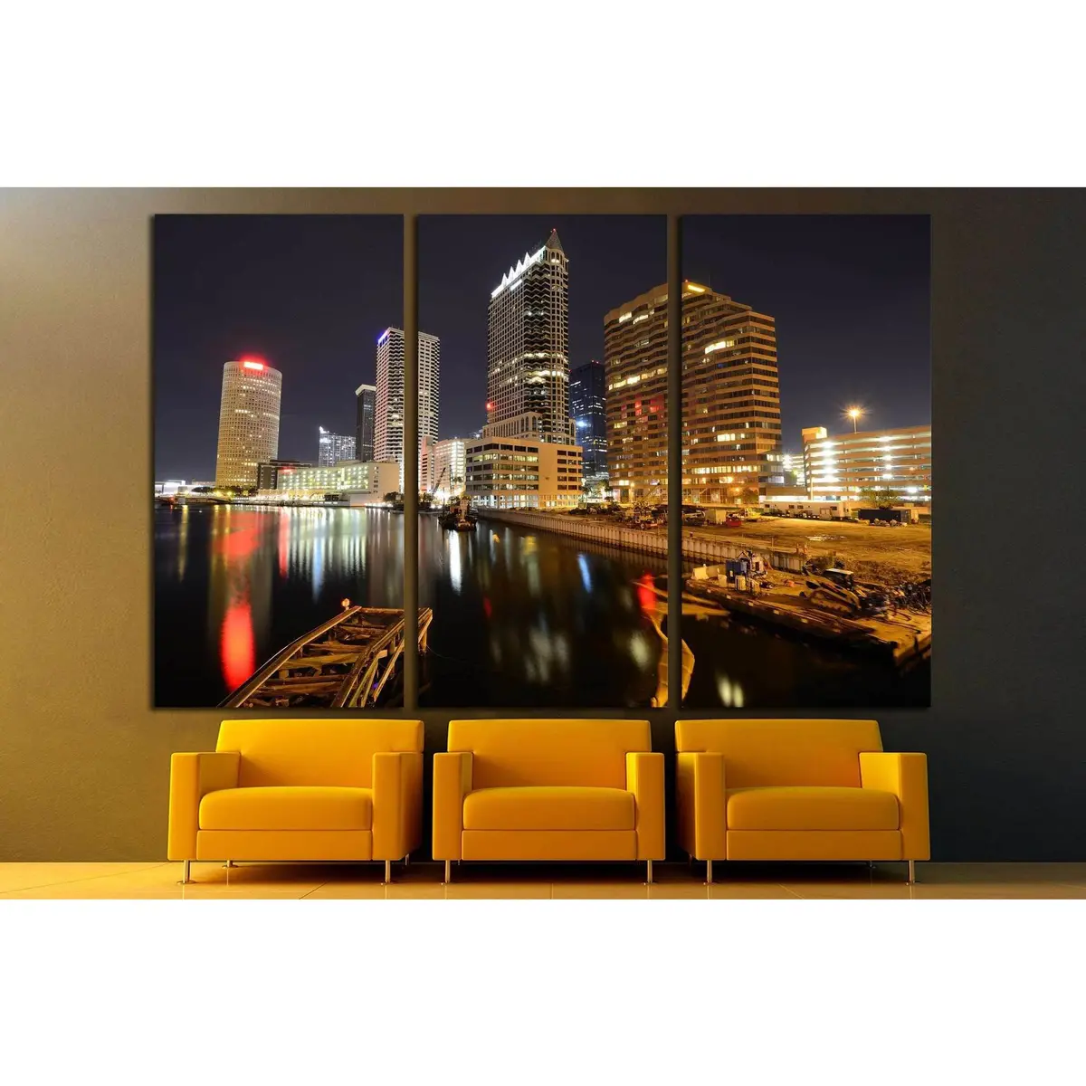 Skyline Of Downtown Tampa, Florida №1667 Ready To Hang Canvas Print 5