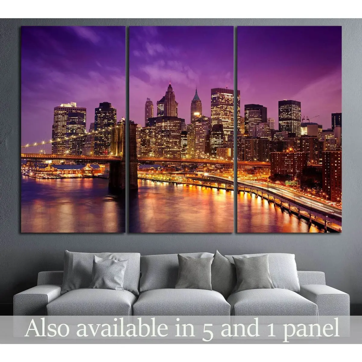 Skyline Of New York №585 Ready To Hang Canvas Print 1