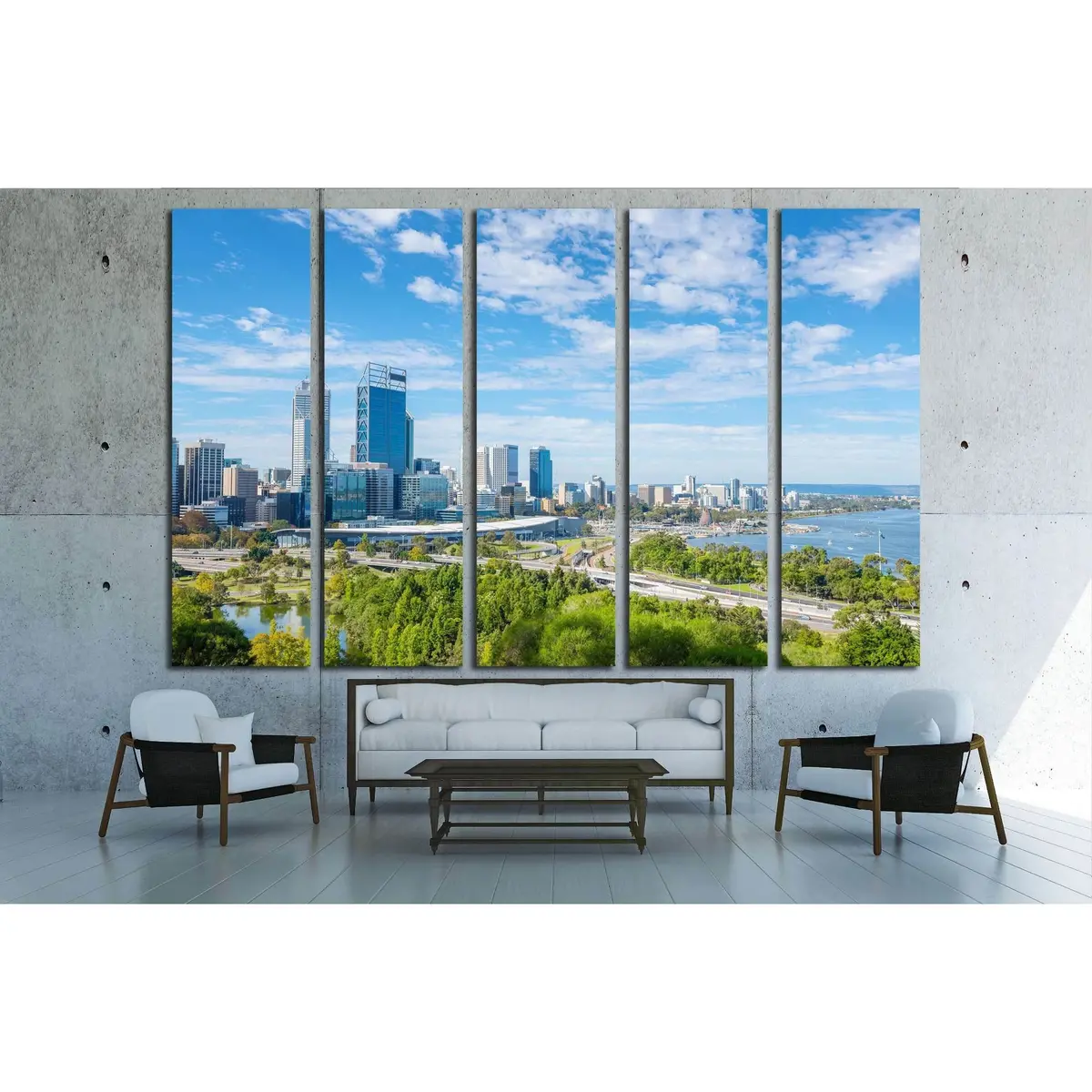 Perth CBD Skyline Canvas Art Print – Noon View, Ready to Hang - Image 3