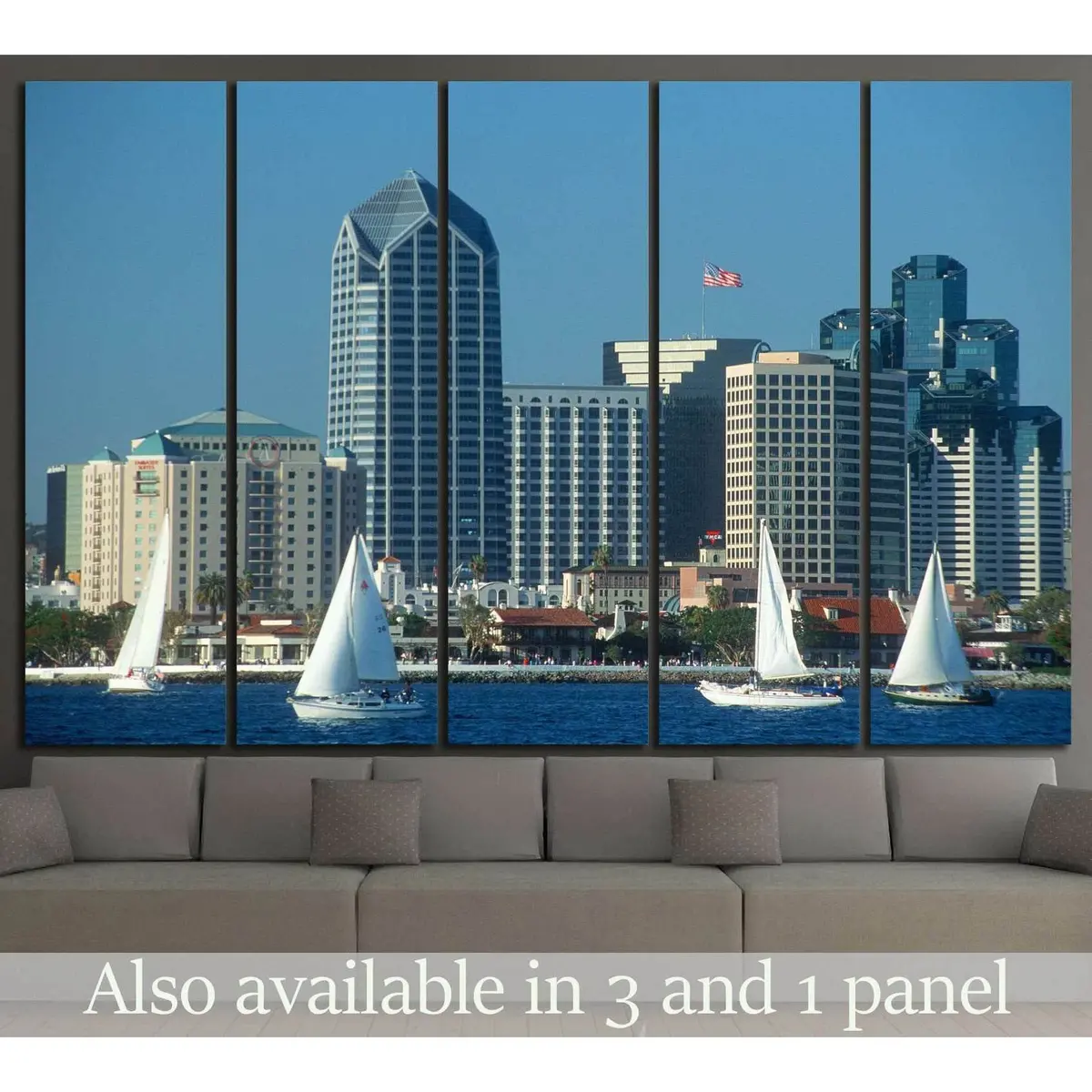San Diego Skyline Canvas Wall Art – Ready-to-Hang Print #1011