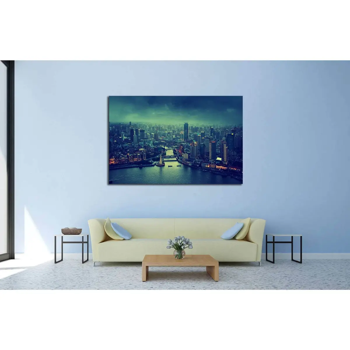 Skyline Of Shanghai №586 Ready To Hang Canvas Print 3