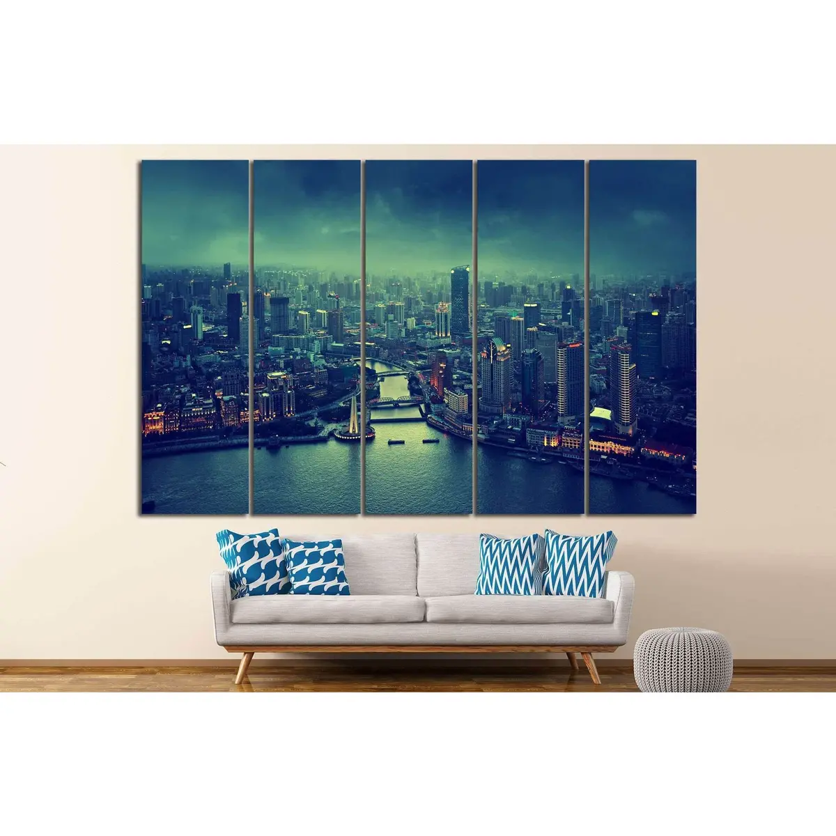 Shanghai Cityscape Canvas Art Print #586 – Premium Ready-to-Hang Wall Decor - Image 3