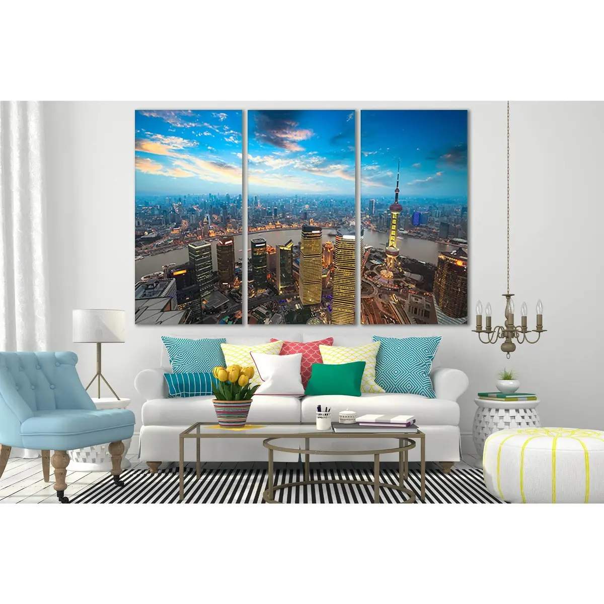 Skyline Shanghai China №Sl304 Ready To Hang Canvas Print 5