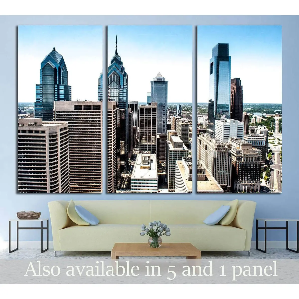 Skyline View Of Philadelphia, Pa Aerial Photograph №2032 Ready To Hang Canvas Print 5