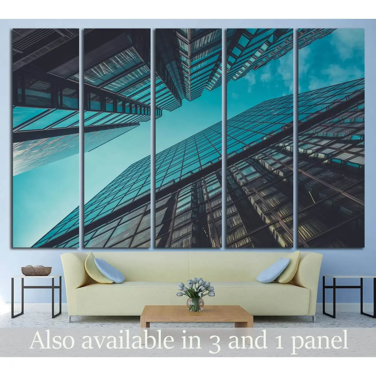 Skyscraper Buildings And Sky View №1440 Ready To Hang Canvas Print 1