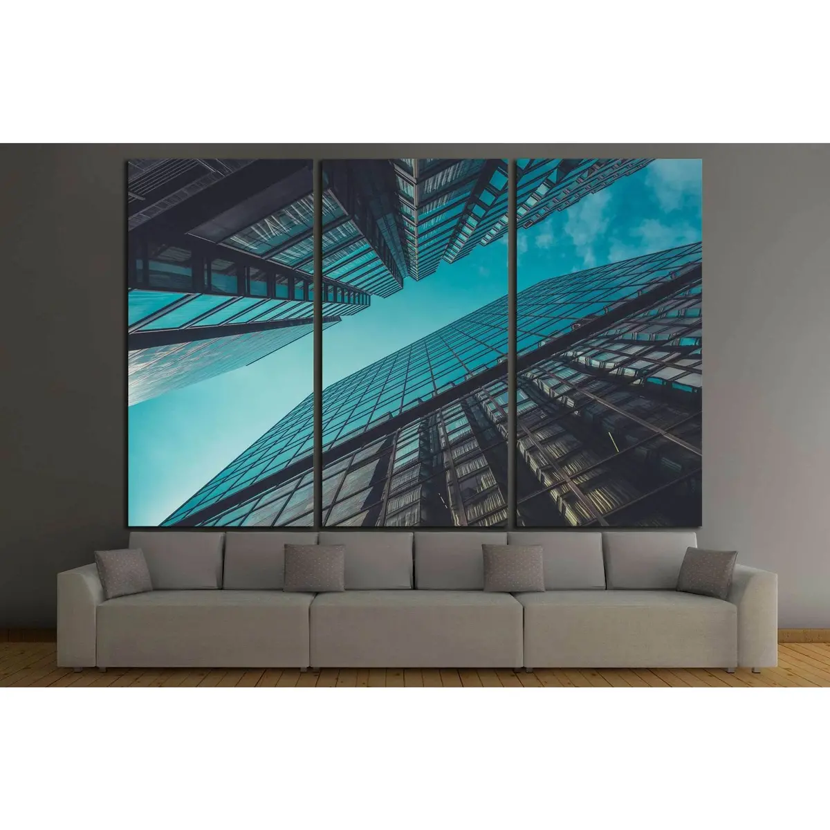 Skyscraper Buildings And Sky View №1440 Ready To Hang Canvas Print 2