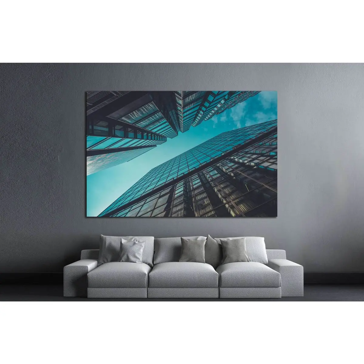 Skyscraper Buildings And Sky View №1440 Ready To Hang Canvas Print 3