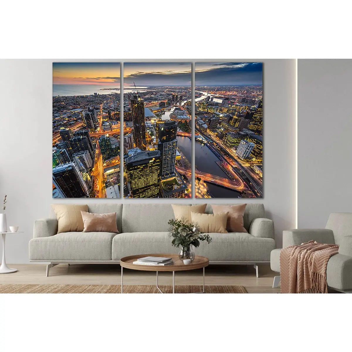 Skyscrapers Evening Melbourne Australia №Sl346 Ready To Hang Canvas Print 5
