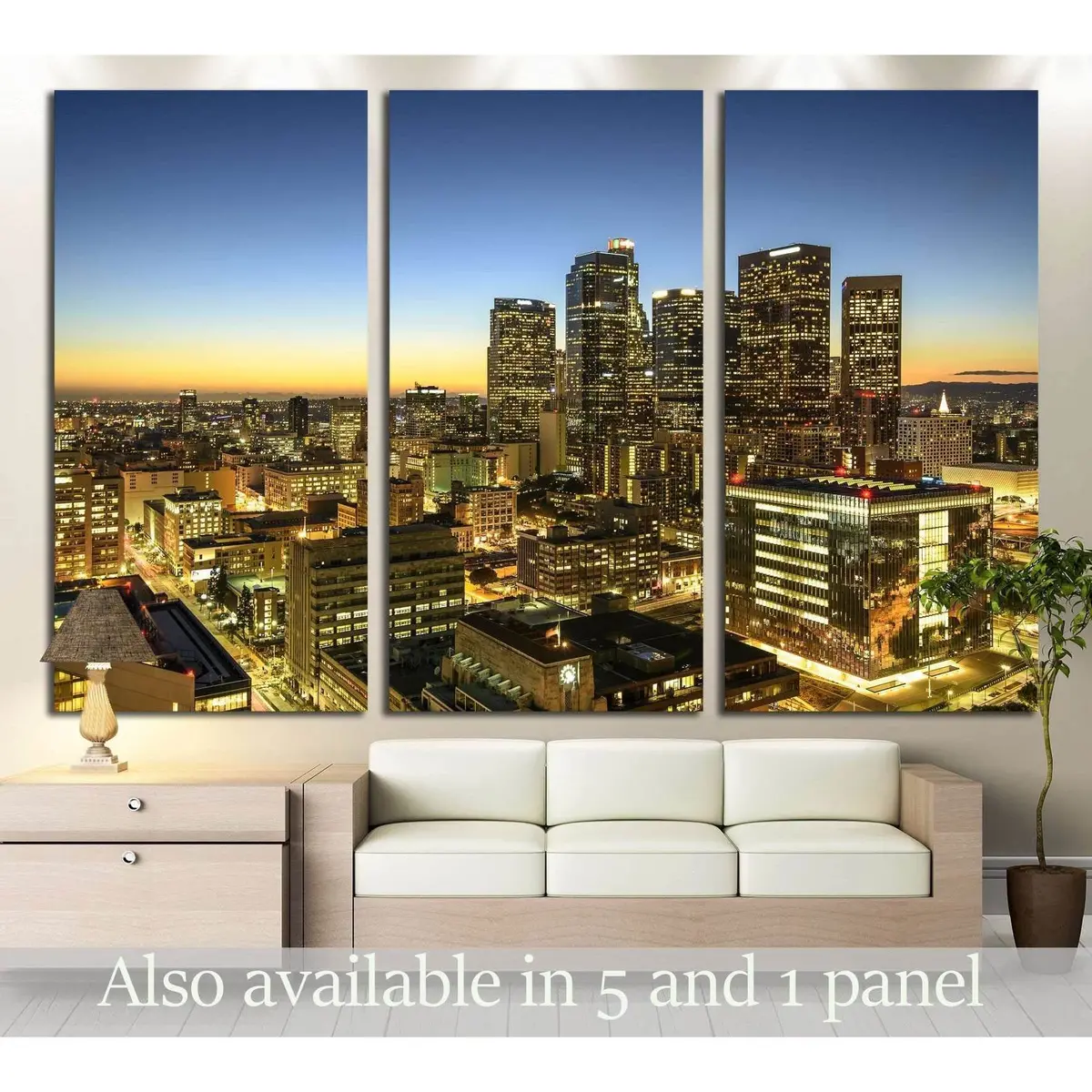 Skyscrapers In Downtown Los Angeles California At Sunset №2957 Ready To Hang Canvas Print 5