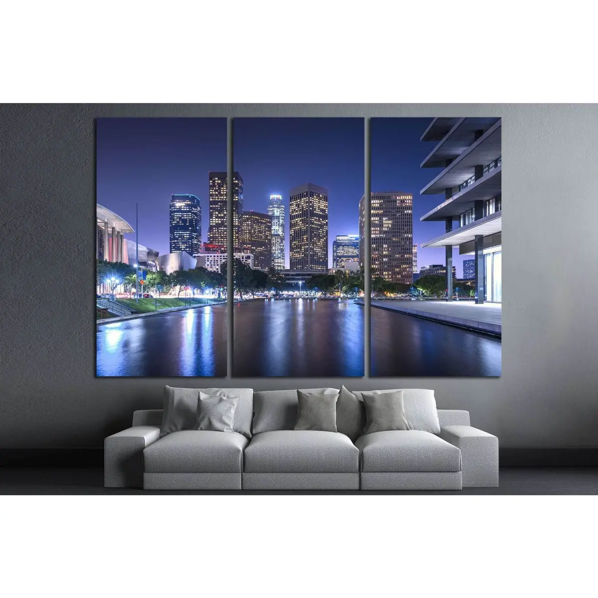 Skyscrapers Los Angeles California At Night №1268 Ready To Hang Canvas Print 2