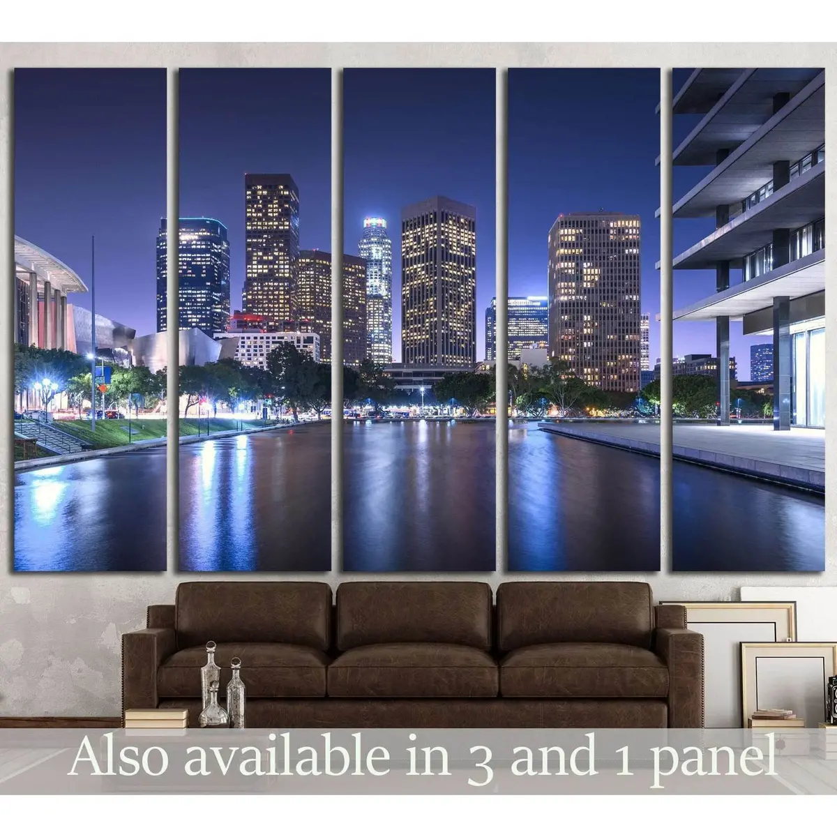 Skyscrapers Los Angeles California At Night №1268 Ready To Hang Canvas Print 1
