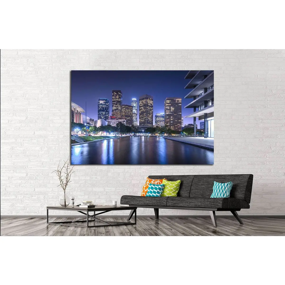 Skyscrapers Los Angeles California At Night №1268 Ready To Hang Canvas Print 3