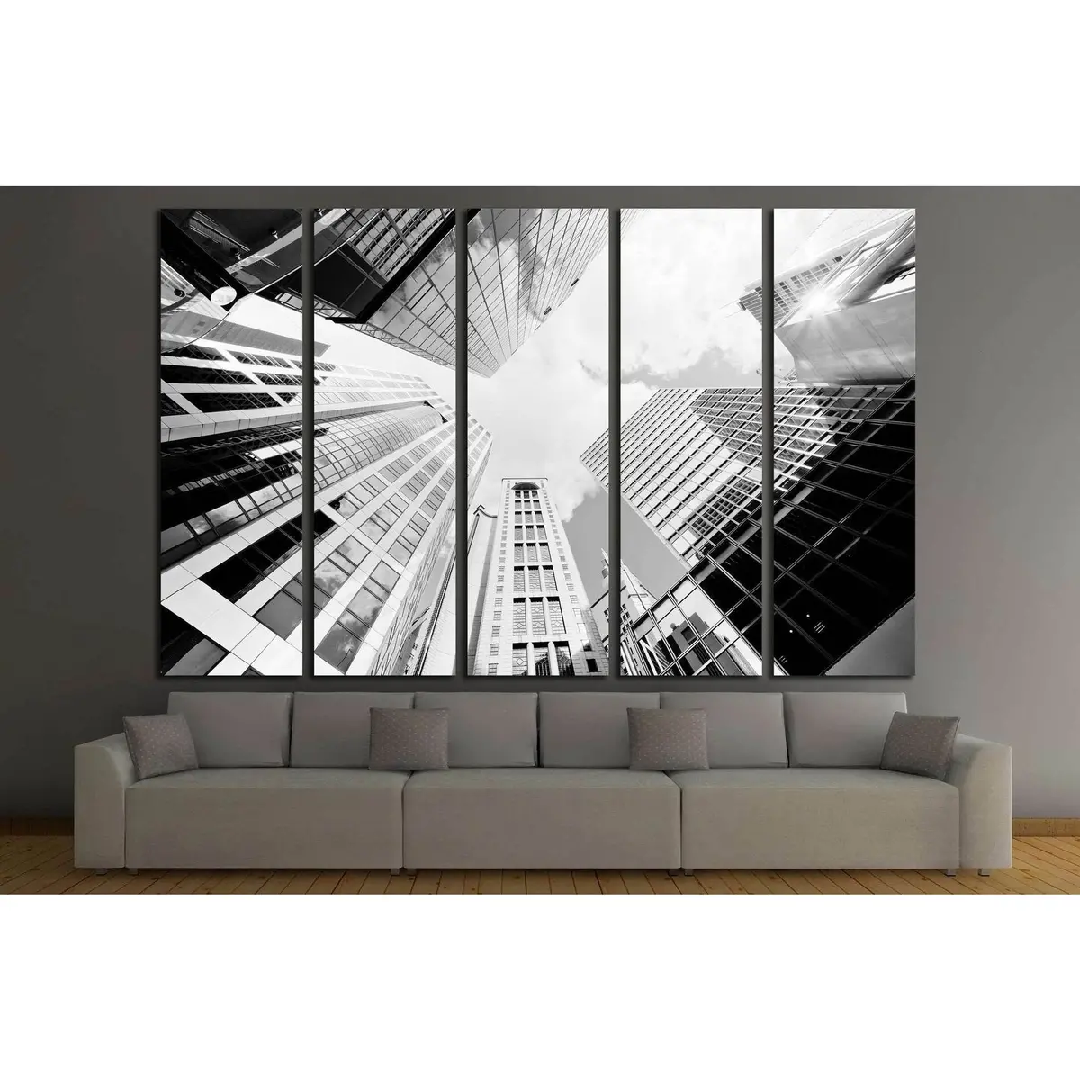 Skyscrapers Shot With Perspective №1545 Ready To Hang Canvas Print 2