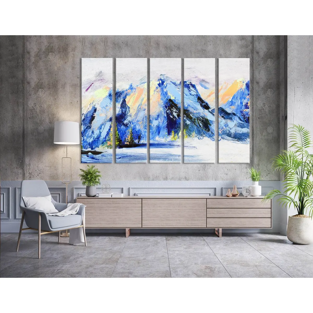 Abstract Snowy Mountains Canvas Art №04253 – Premium Ready-to-Hang Wall Decor