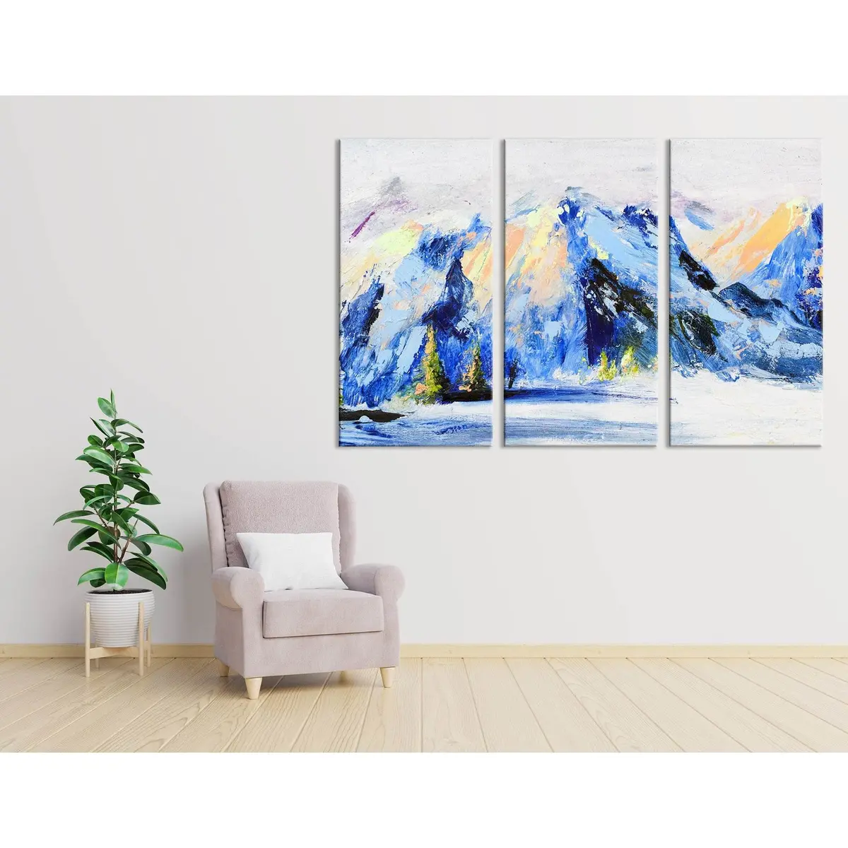 Snow-Capped Mountains Abstract №04253 Ready To Hang Canvas Print 5