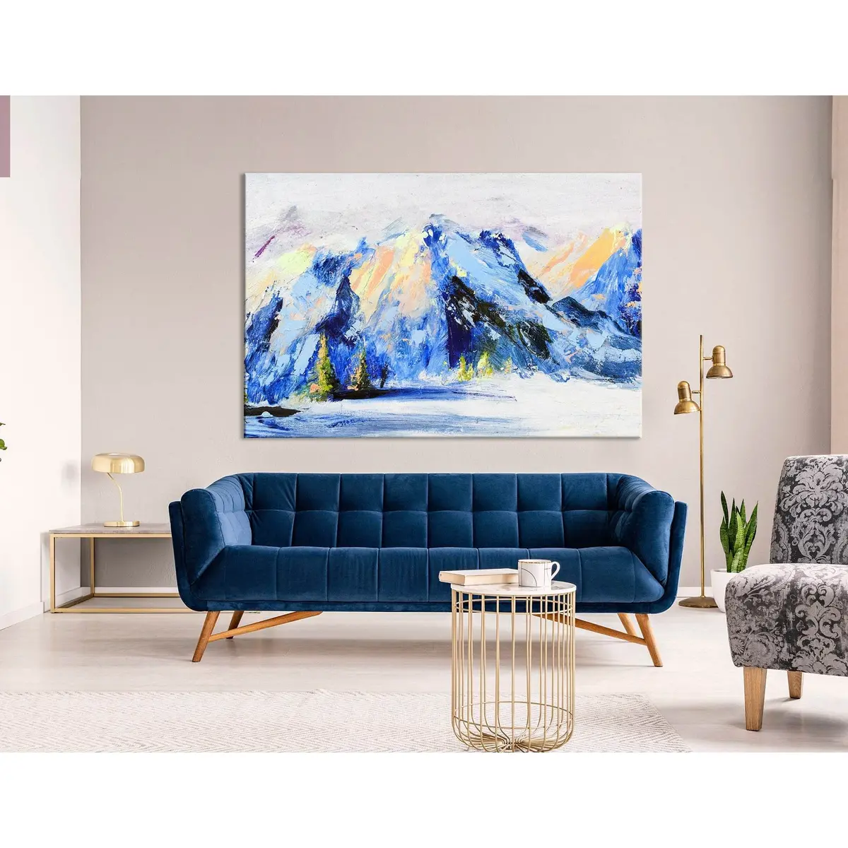 Snow-Capped Mountains Abstract №04253 Ready To Hang Canvas Print 3
