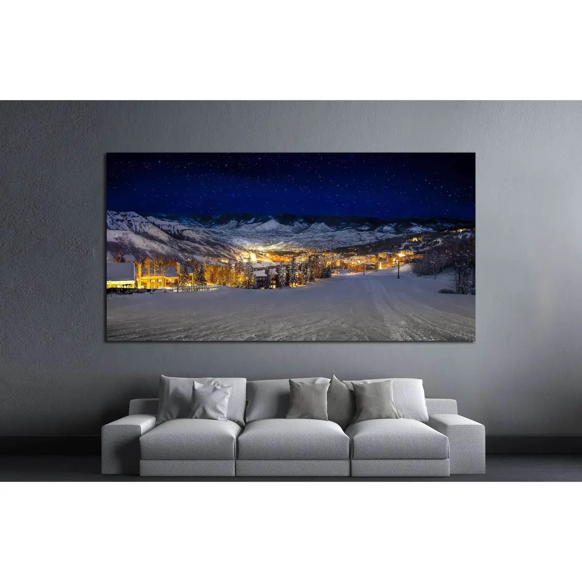 Snow Covered Mountains In Winter №1655 Ready To Hang Canvas Print 3