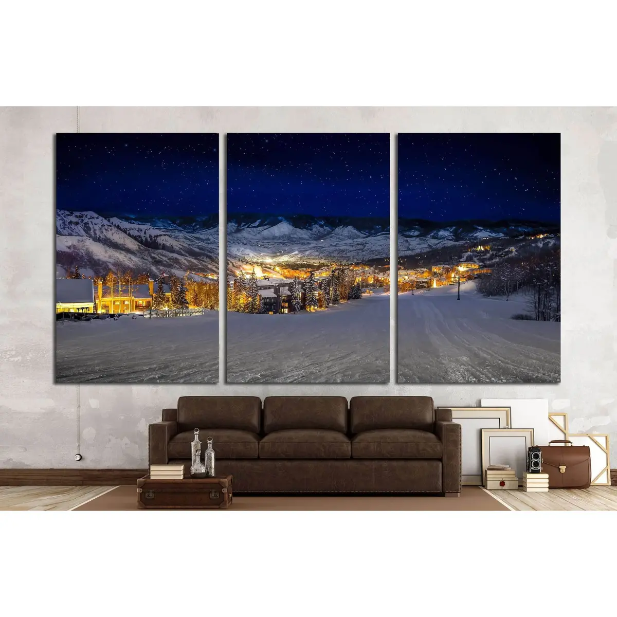 Snow Covered Mountains In Winter №1655 Ready To Hang Canvas Print 5