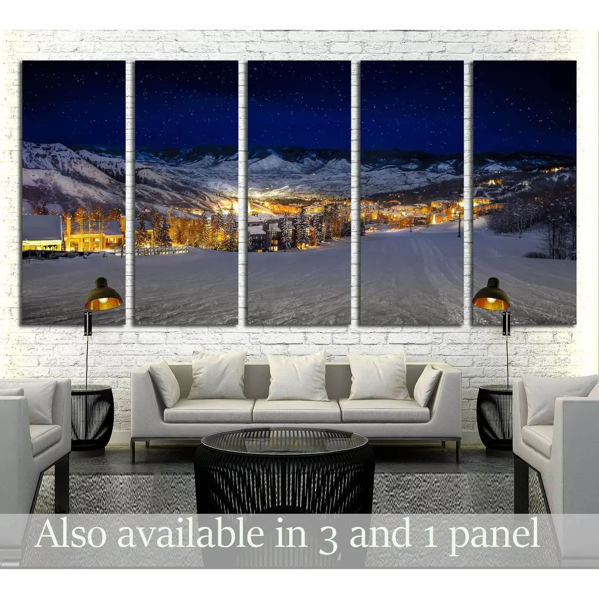 Snowy Mountain Landscape Canvas Print – Ready-to-Hang Winter Wall Art