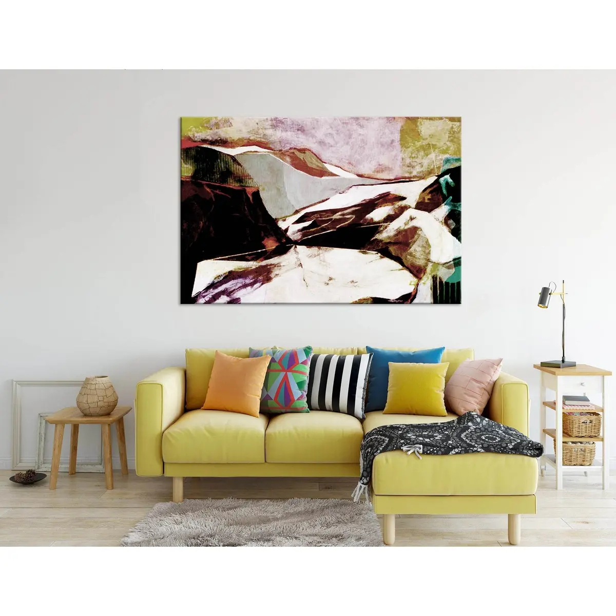 Snow Mountain Peaks Abstract №04323 Ready To Hang Canvas Print 3