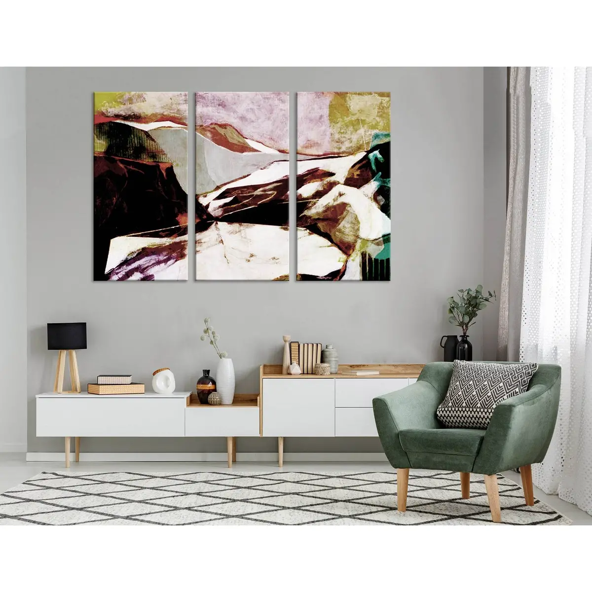 Snow Mountain Peaks Abstract №04323 Ready To Hang Canvas Print 5