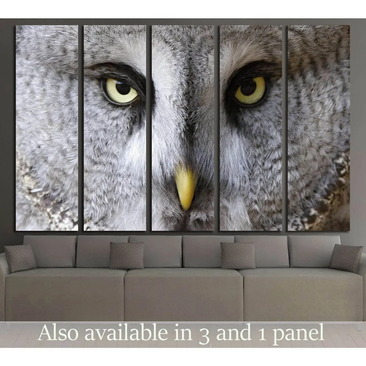 Snow Owl Portrait Canvas Wall Art – Ready-to-Hang Print #2784