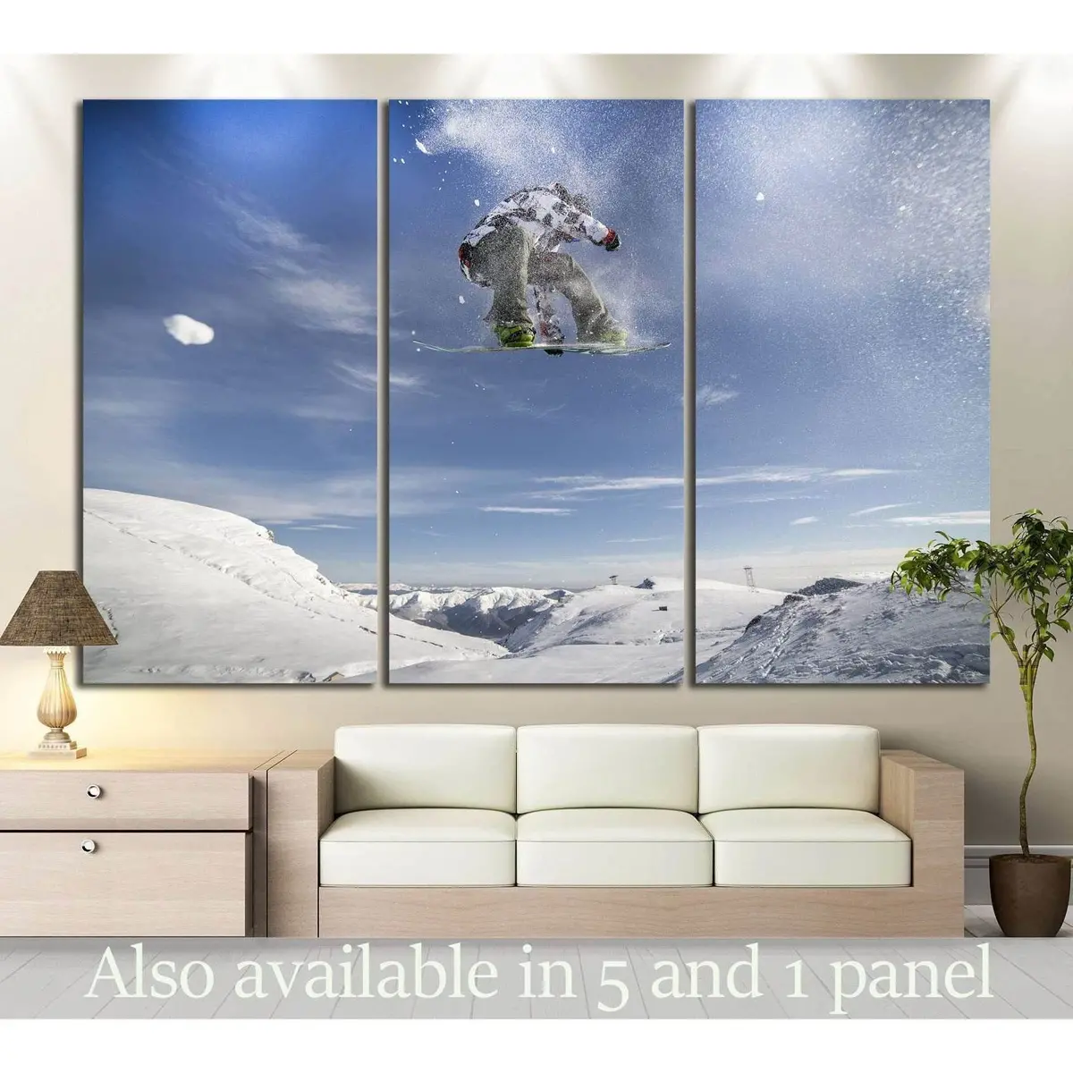 Snowboarder Fly №179 Ready To Hang Canvas Print 5