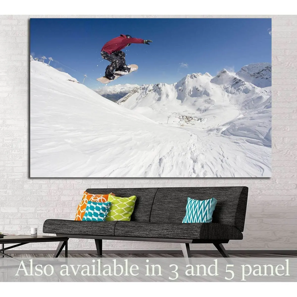 Snowboarder Fly №180 Ready To Hang Canvas Print 1