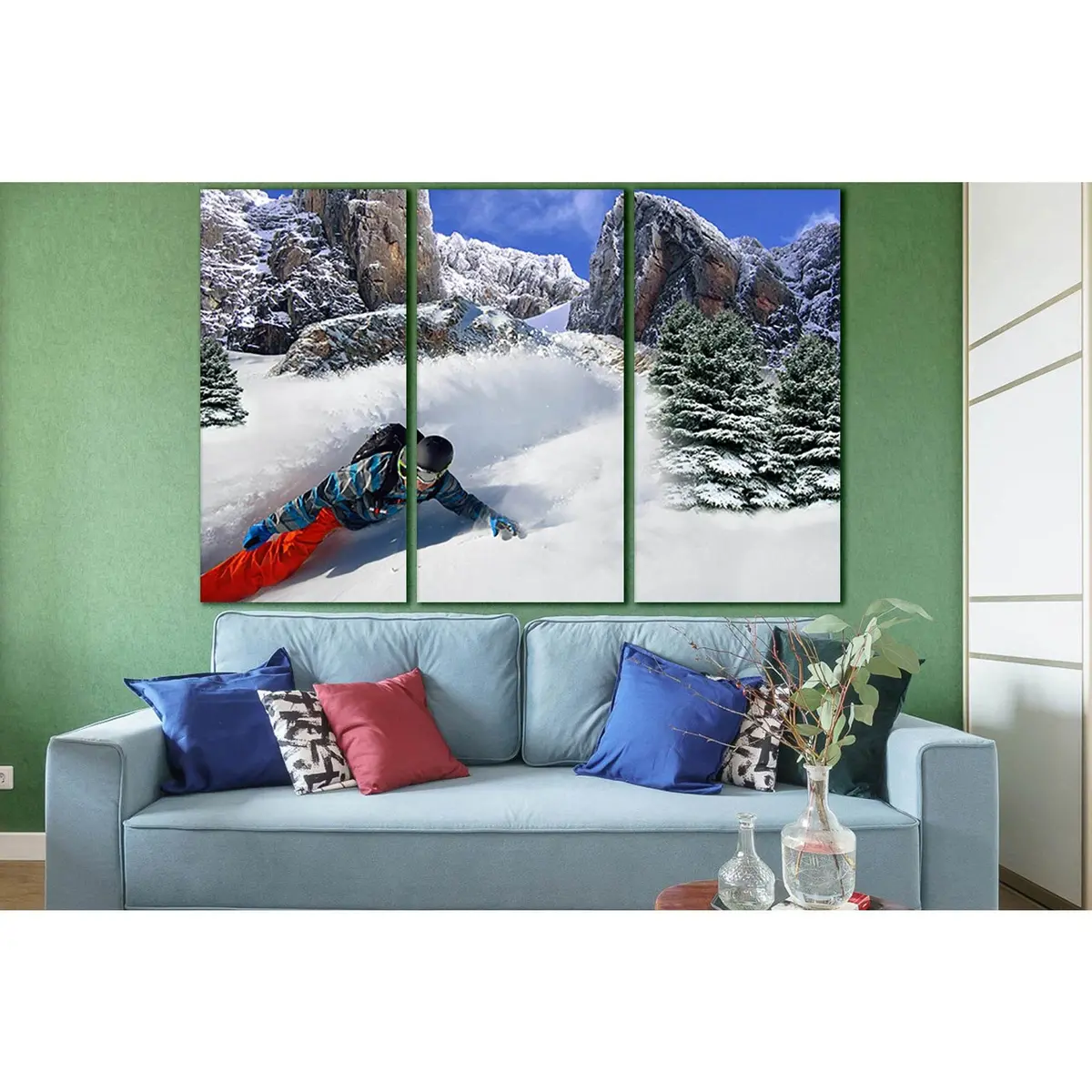 Snowboarder In Motion №Sl942 Ready To Hang Canvas Print 5