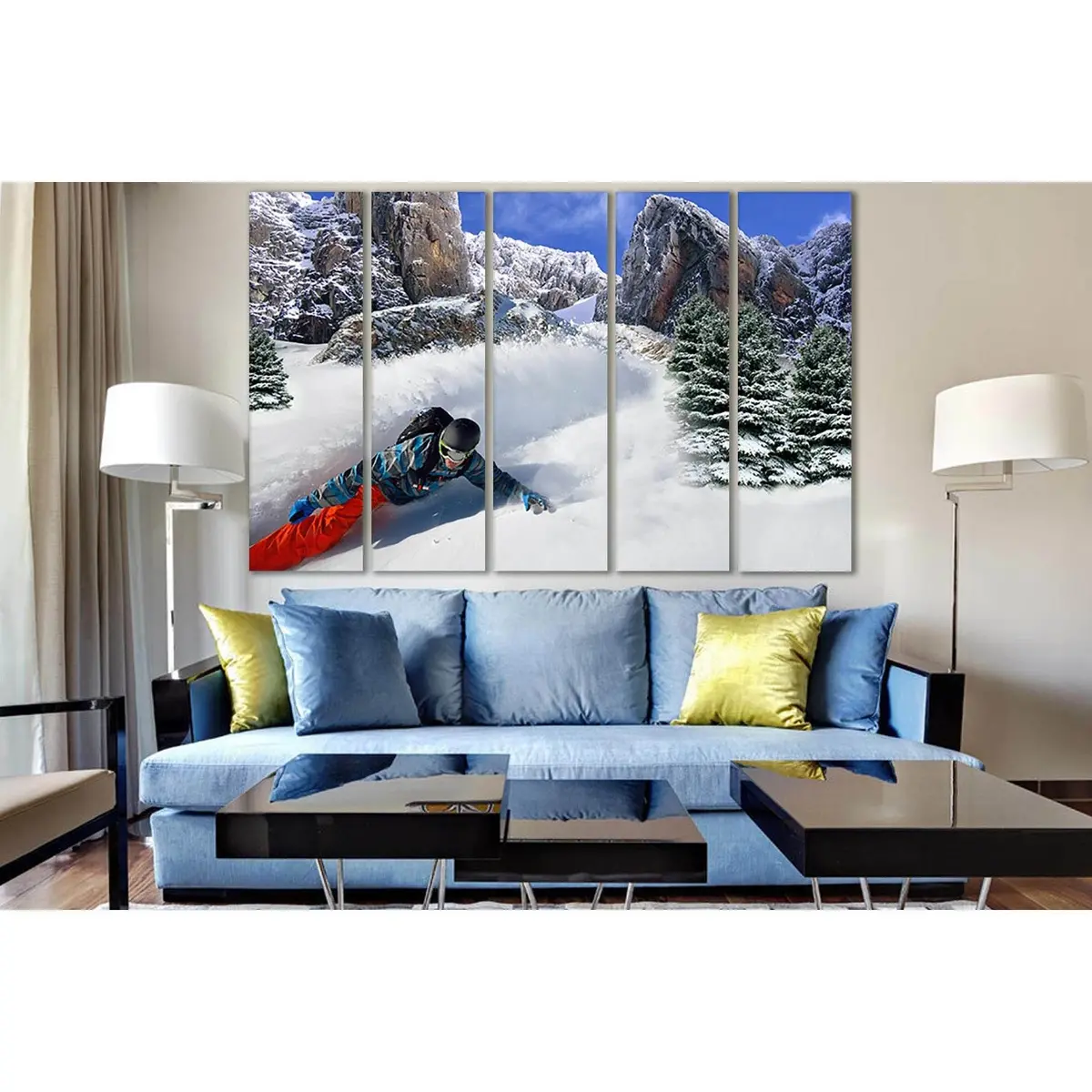 Dynamic Snowboarder in Action Canvas Wall Art – SL942 - Image 3