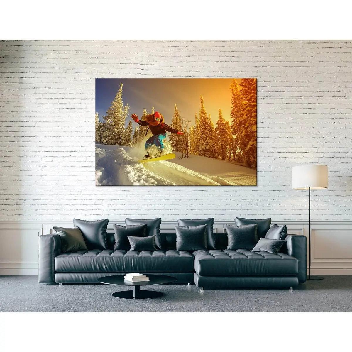 Snowboarder Jump №04451 Ready To Hang Canvas Print 3