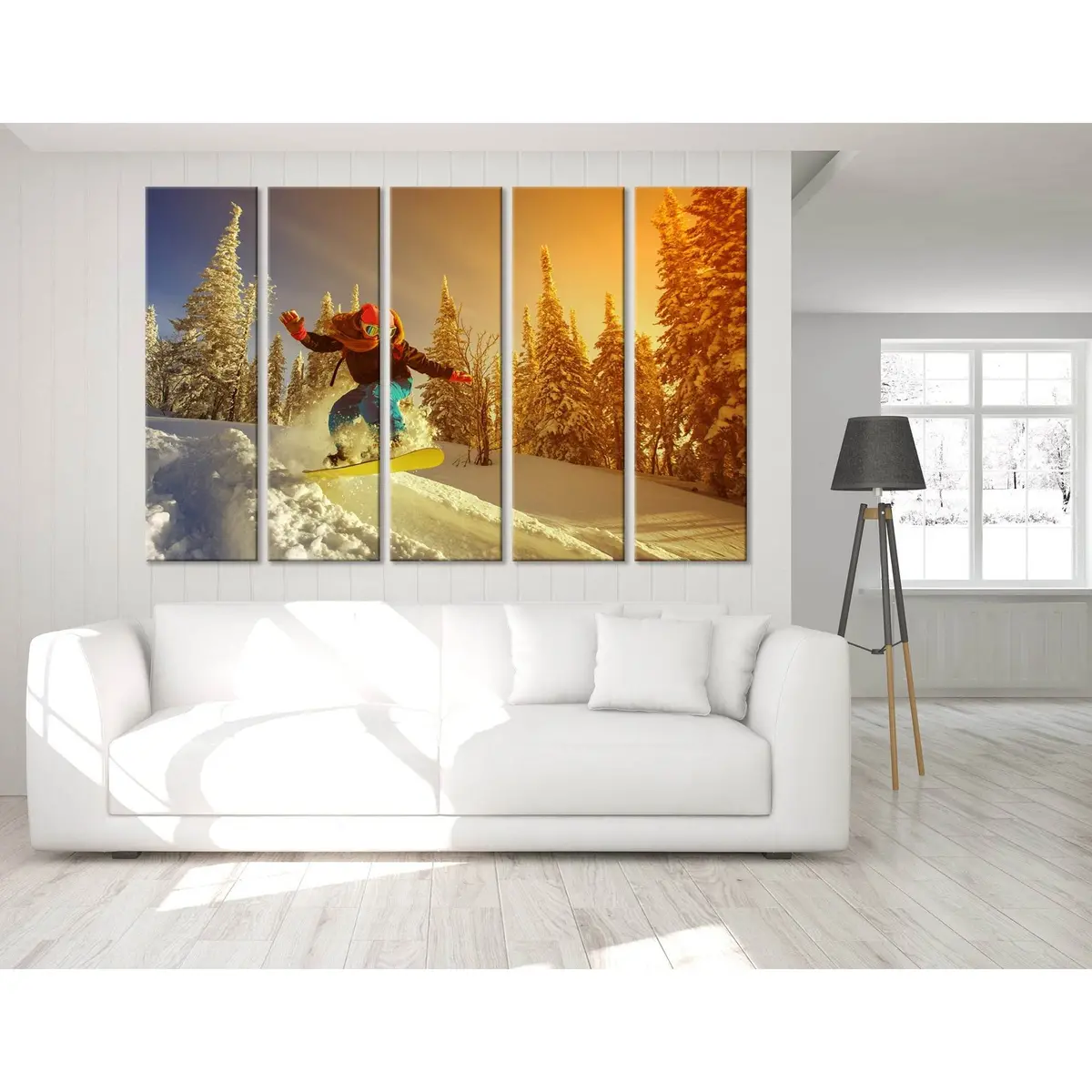 Dynamic Snowboarder Mid-Air Jump Canvas Wall Art – Ready-to-Hang Print #04451 - Image 3
