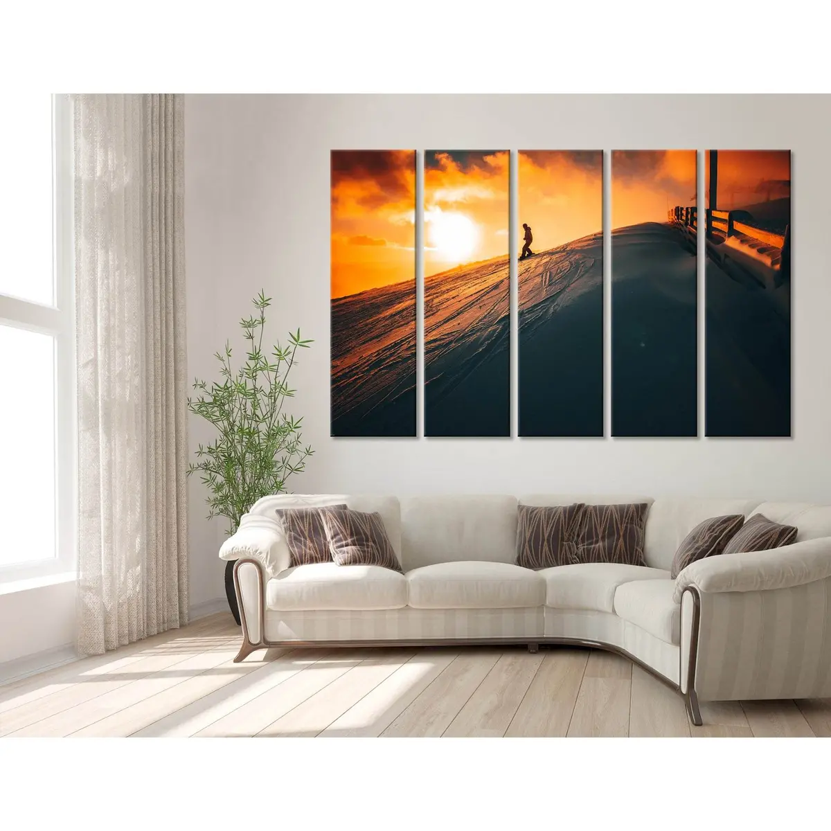 Sunset Snowboarder Canvas Art Print – Pre-Mounted & Ready to Hang - Image 3