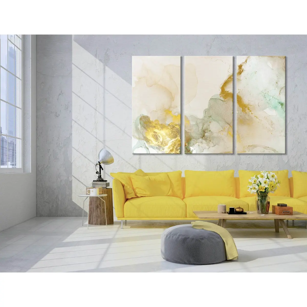 Soft Yellow Chic Abstract №04418 Ready To Hang Canvas Print 5