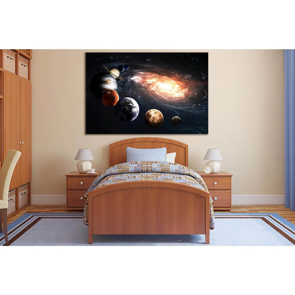 Solar System Planets And Milky Way №Sl401 Ready To Hang Canvas Print 1