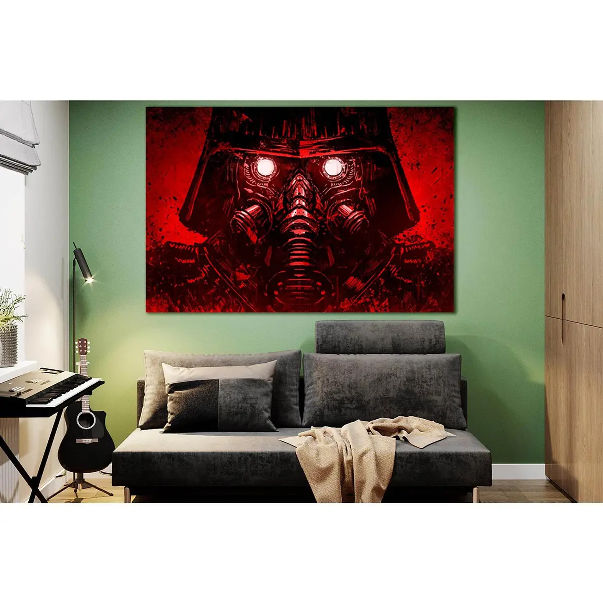 Soldier In A High Tech Mask №Sl1223 Ready To Hang Canvas Print 1