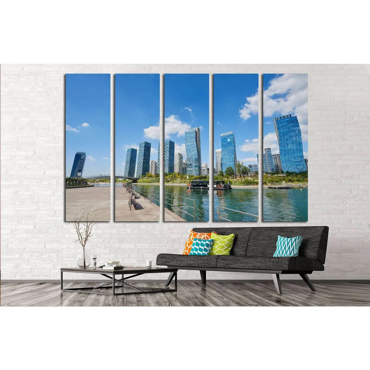 Ready-to-Hang Songdo, Korea Wall Art Canvas №1185 - Image 3