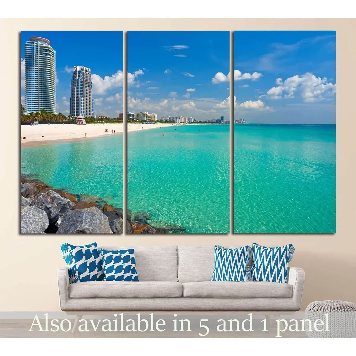 South Beach, Miami, Florida №1088 Ready To Hang Canvas Print 5