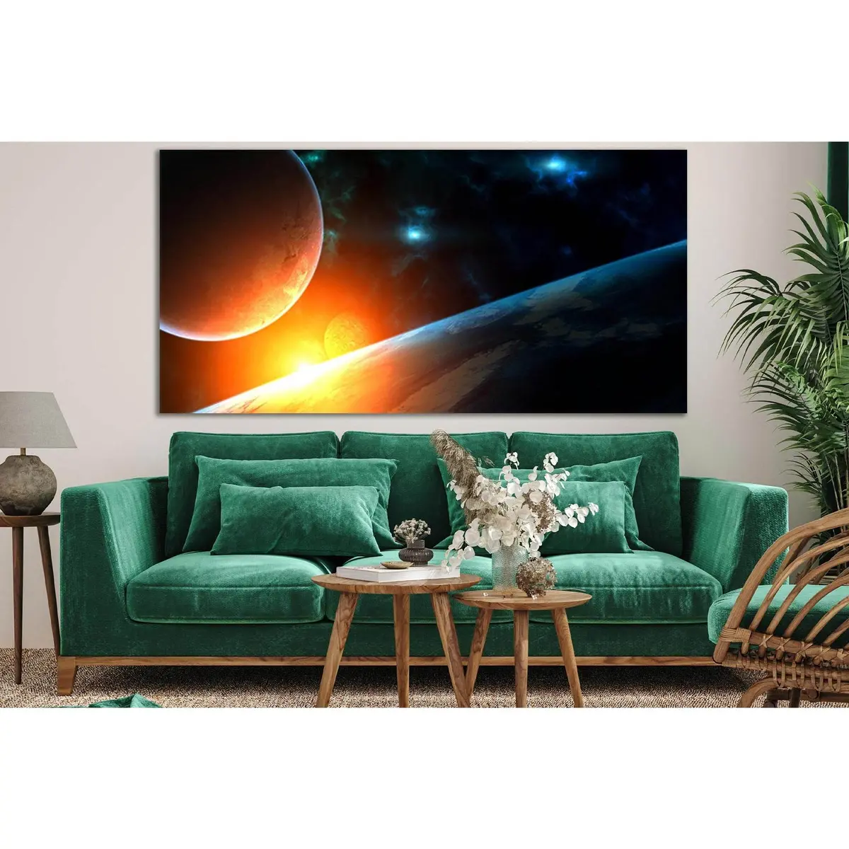 Space Dawn Over The Planet №Sl985 Ready To Hang Canvas Print 1