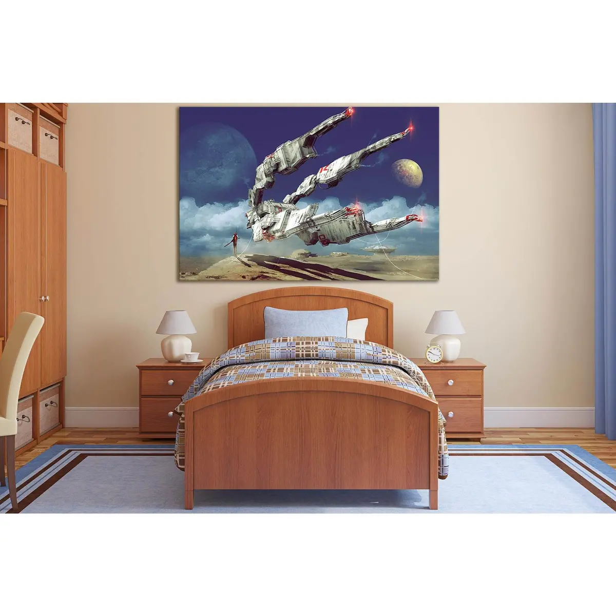 Spaceship In Desert №Sl1288 Ready To Hang Canvas Print 1