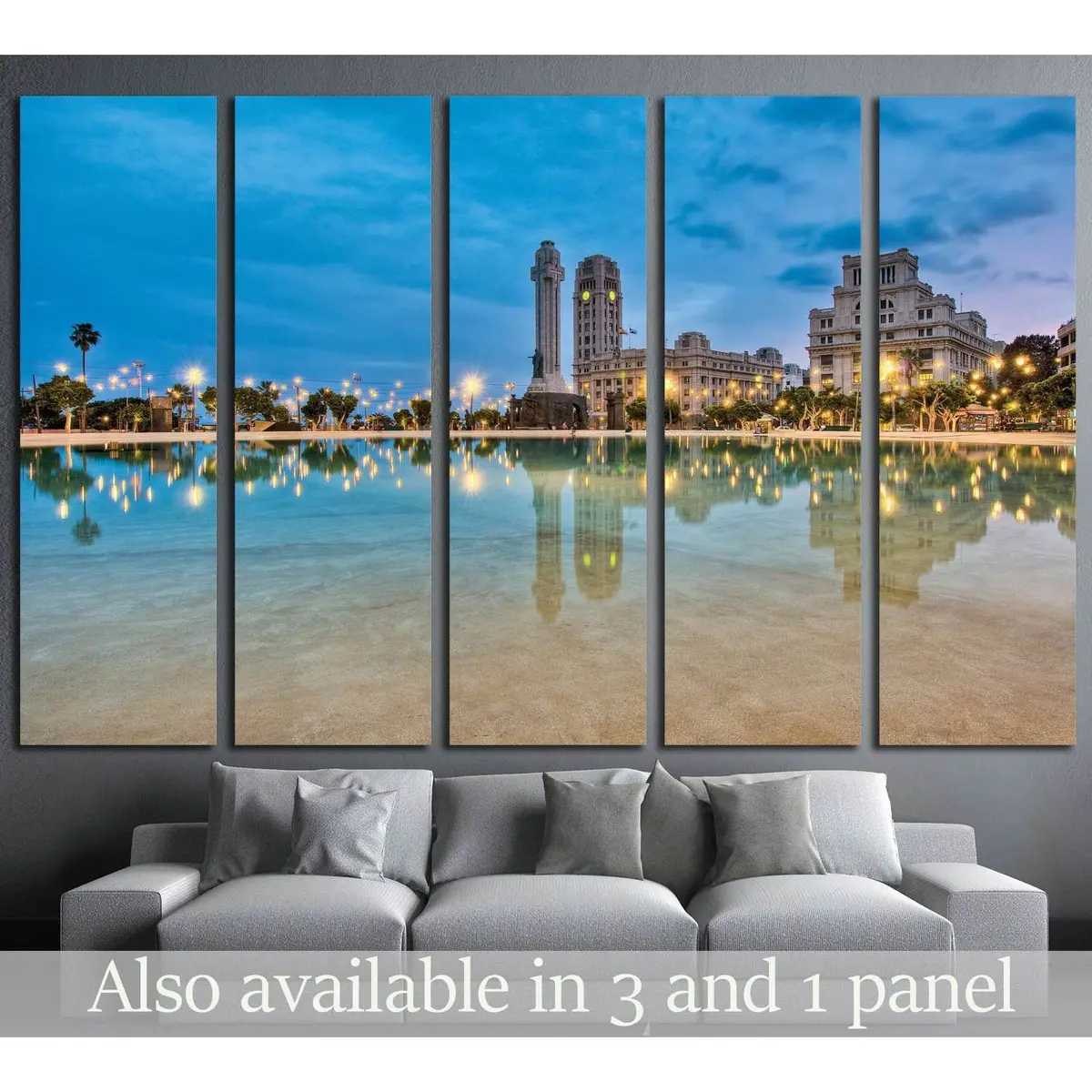 Ready-to-hang canvas print featuring a scenic square in Santa Cruz de Tenerife, Tenerife Island №2233