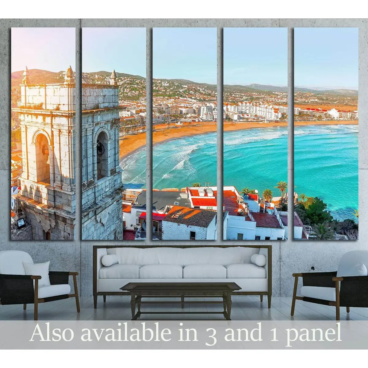 Coastal Spain Wall Art: Peñíscola’s Pope Luna Castle Overlooking the Mediterranean Sea – Ready-to-Hang Canvas Print