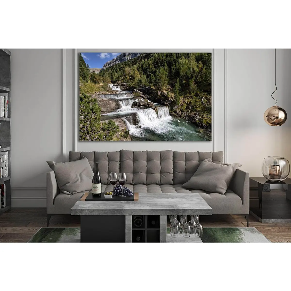 Spain Waterfall Ordesa Valley №Sl487 Ready To Hang Canvas Print 1