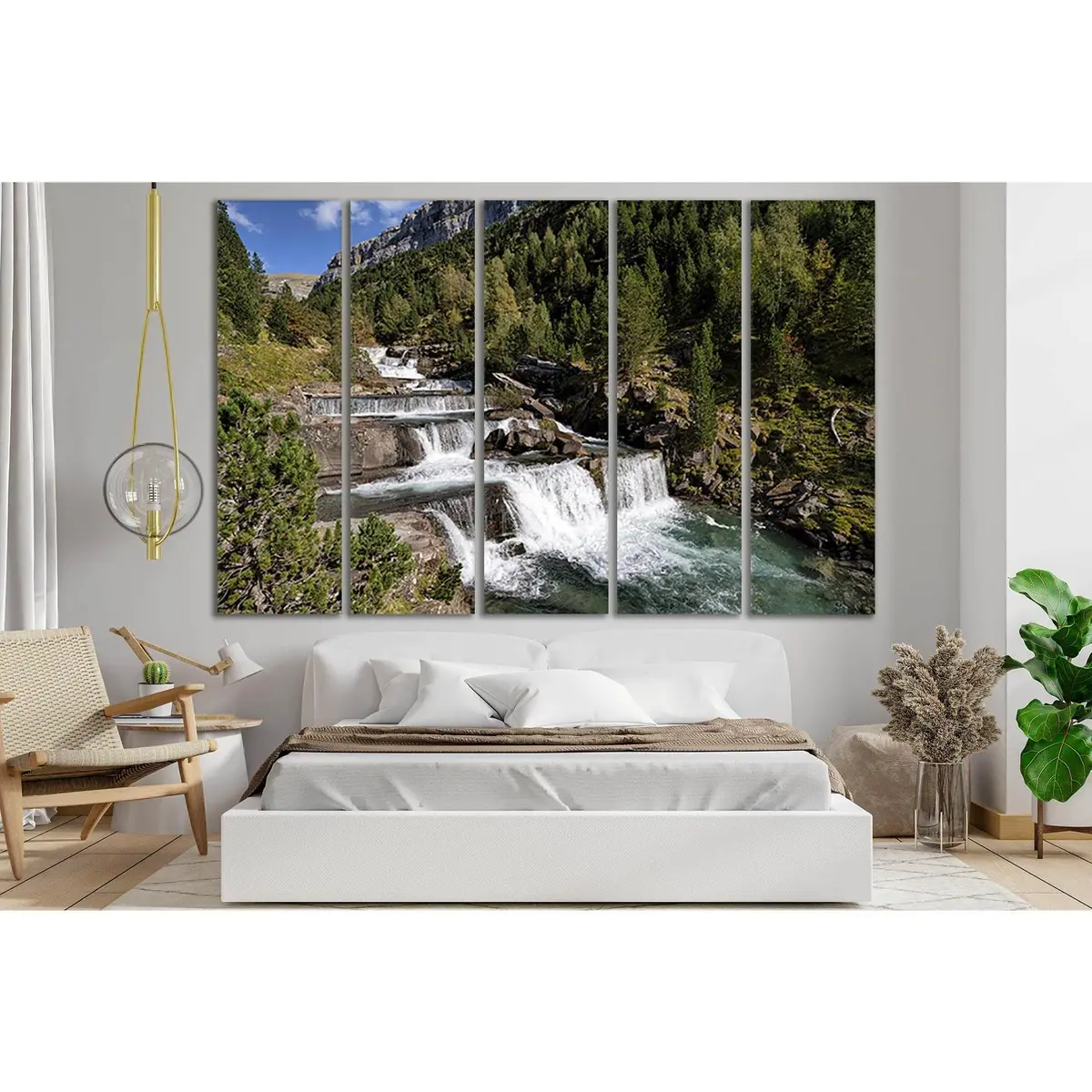 Ordesa Valley Waterfall Canvas Art – Premium Spain Landscape Print - Image 3