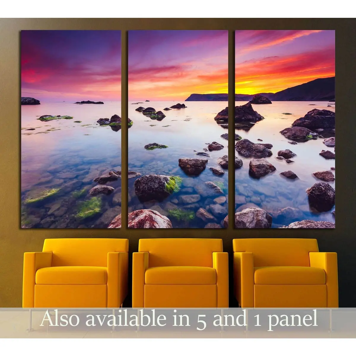 Spectacular Black Sea In The Evening Light. Picturesque And Gorgeous Scene №2917 Ready To Hang Canvas Print 5
