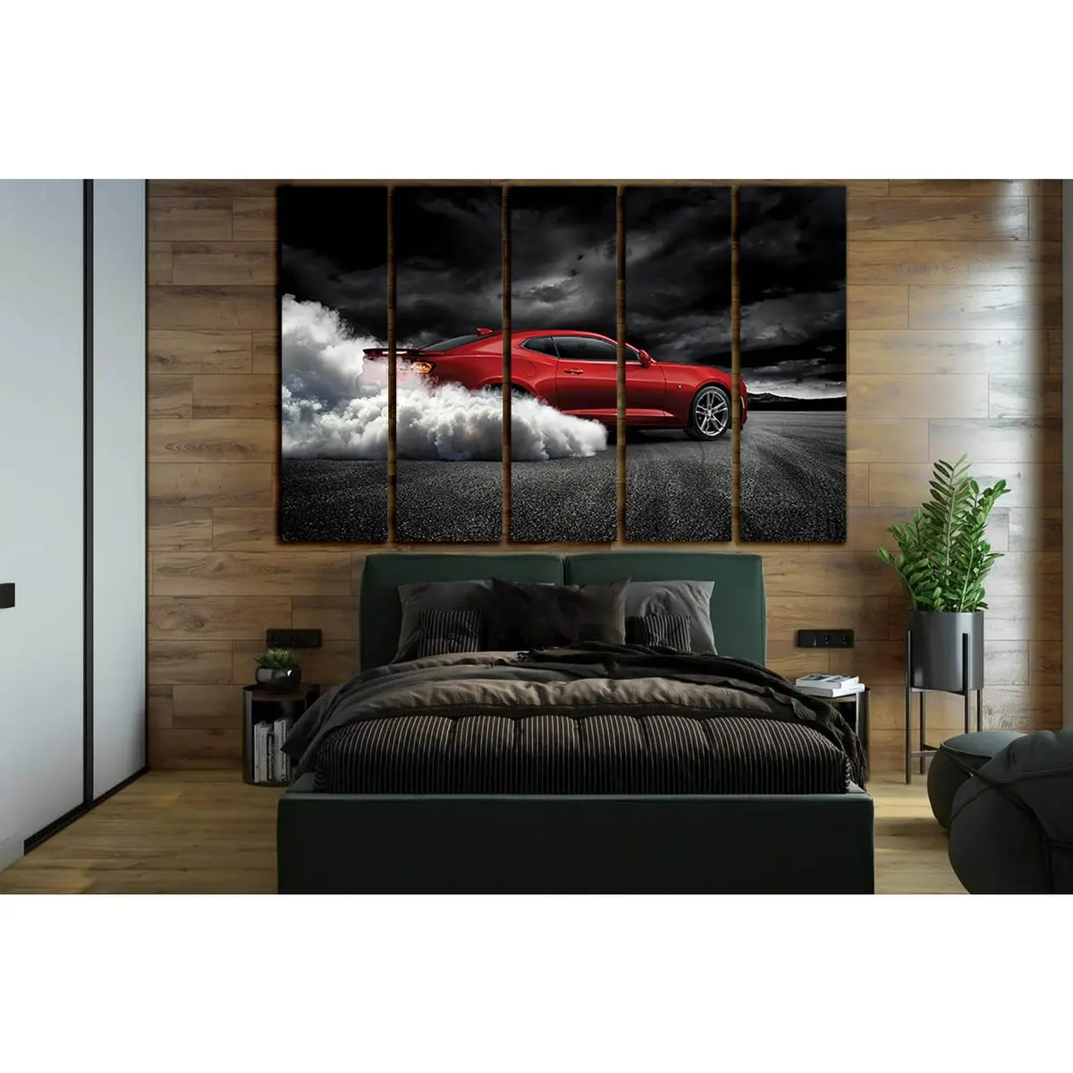 Vibrant Red Sports Car Canvas Art №SL1429 – Pre-Stretched, Ready-to-Hang Wall Decor - Image 3