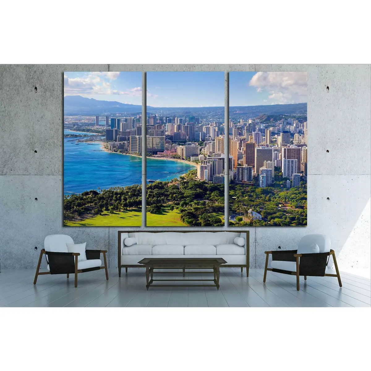Spectacular View Of Honolulu City, Oahu, Hawaii №1702 Ready To Hang Canvas Print 5